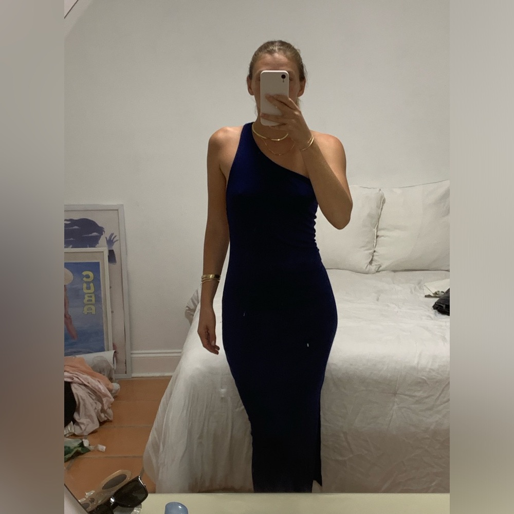 Free People Beach open back one shoulder midi dress